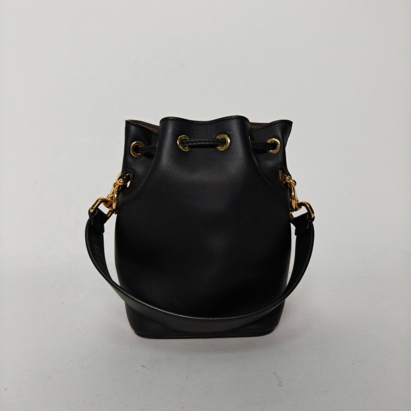 FENDI 黑色牛皮金扣MONTRESOR迷你小怪獸水桶包肩背包-2