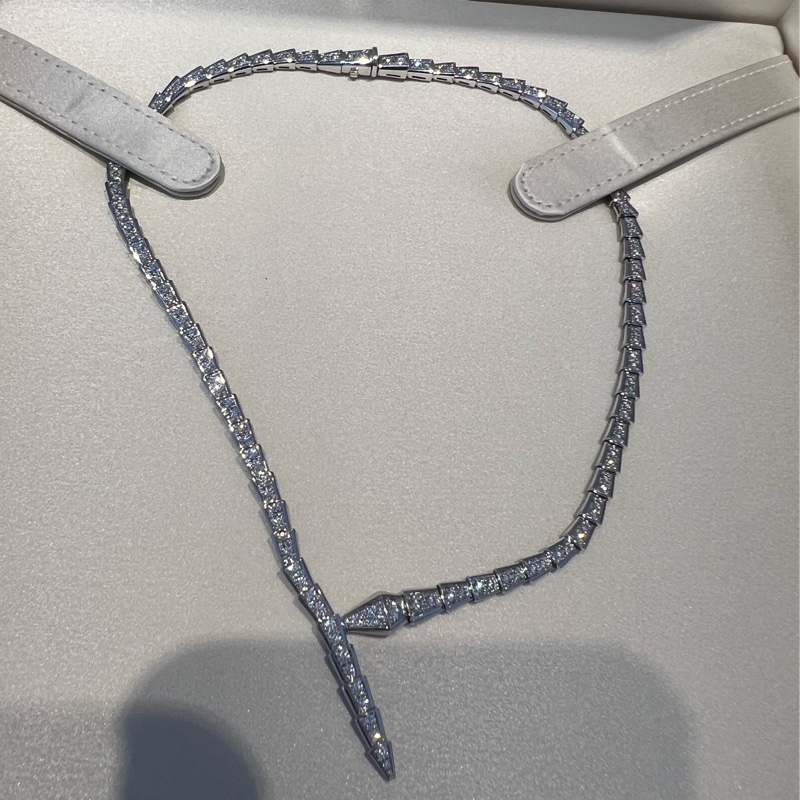 寶格麗 全鑽白金經典項鍊 bvlgari SERPENTI VIPER 全鑽白金項鏈 白k金-3