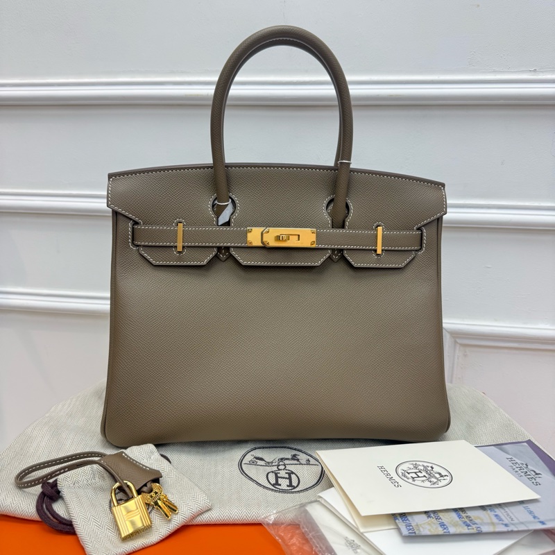 Full set Hermes Birkin 30 大象灰 金扣 Y刻 閒置新-0