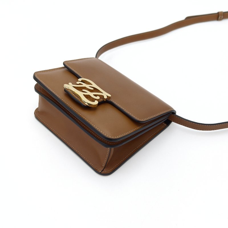 FENDI 棕色金扣mini肩背斜背豆腐包17*15*5 98新配件塵袋-2