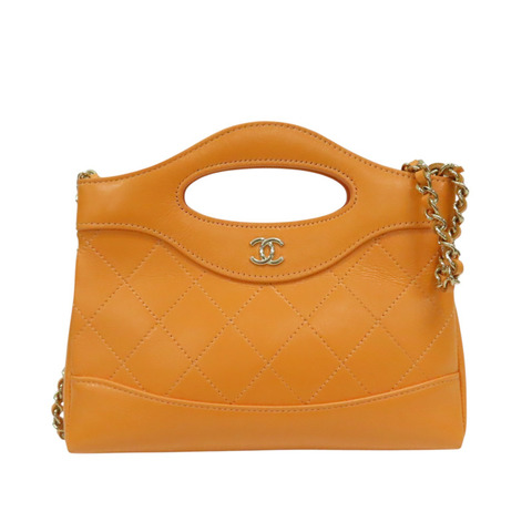 粉橘色 牛皮 31 Mini 鍊帶 肩背包 金扣【CHANEL 香奈兒】 AP3656