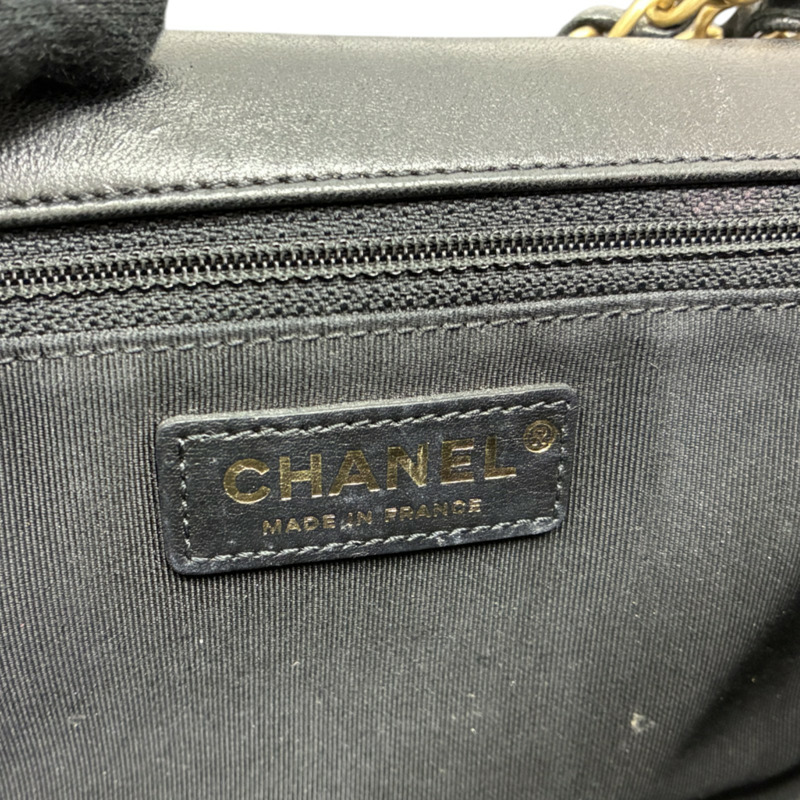 黑色 菱格紋 牛皮 Braided Saddle Flap 肩背包 無卡【CHANEL 香奈兒】-3