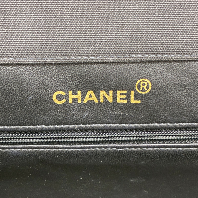 黑色 菱格紋 帆布 CC 肩背包【CHANEL 香奈兒】-4