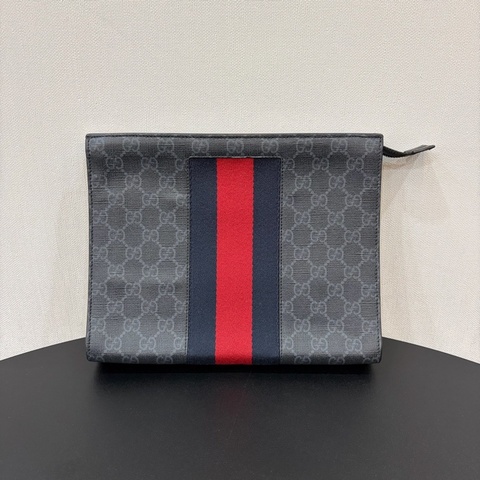 Gucci/古驰 黑色印花手拿洗漱包