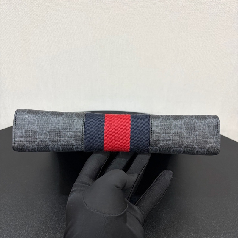 Gucci/古驰 黑色印花手拿洗漱包-4