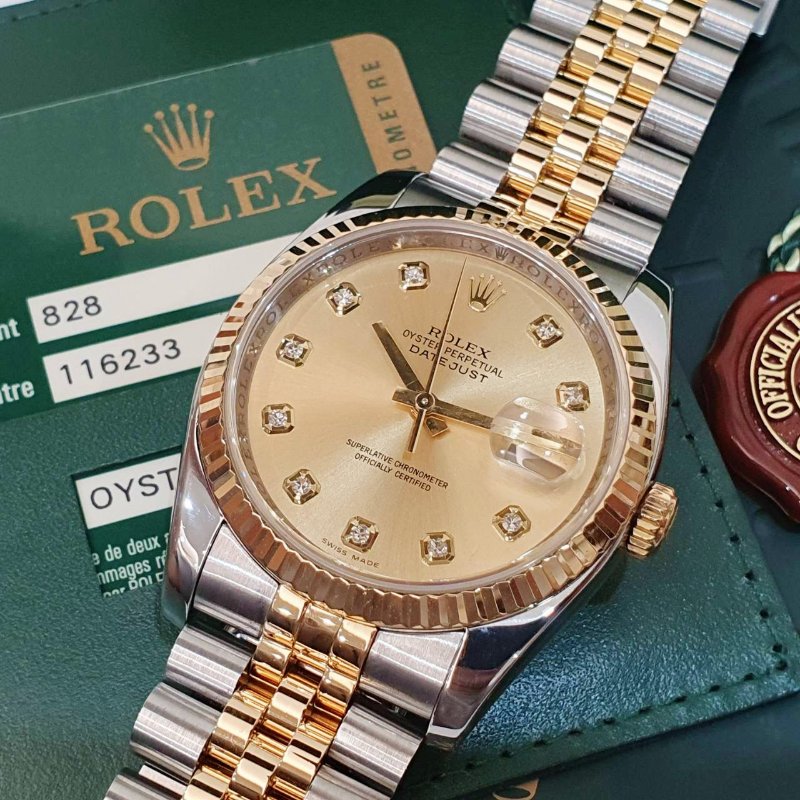 【大眾名錶】ROLEX勞力士 116233 Datejust 新款蠔式 2008/04 新包台 金色 大眾名錶G282-8