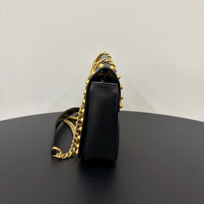 Prada/普拉達 金色鉚釘單肩斜挎包-2