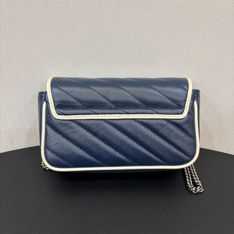 Gucci/古馳 藍白色馬蒙mini斜挎包-1