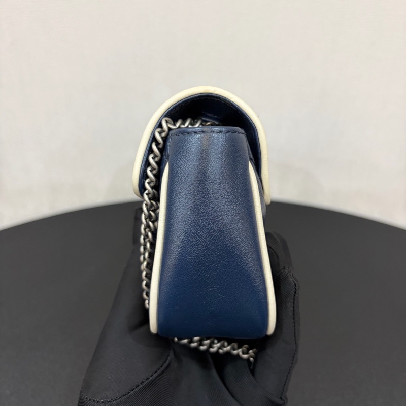 Gucci/古馳 藍白色馬蒙mini斜挎包-2