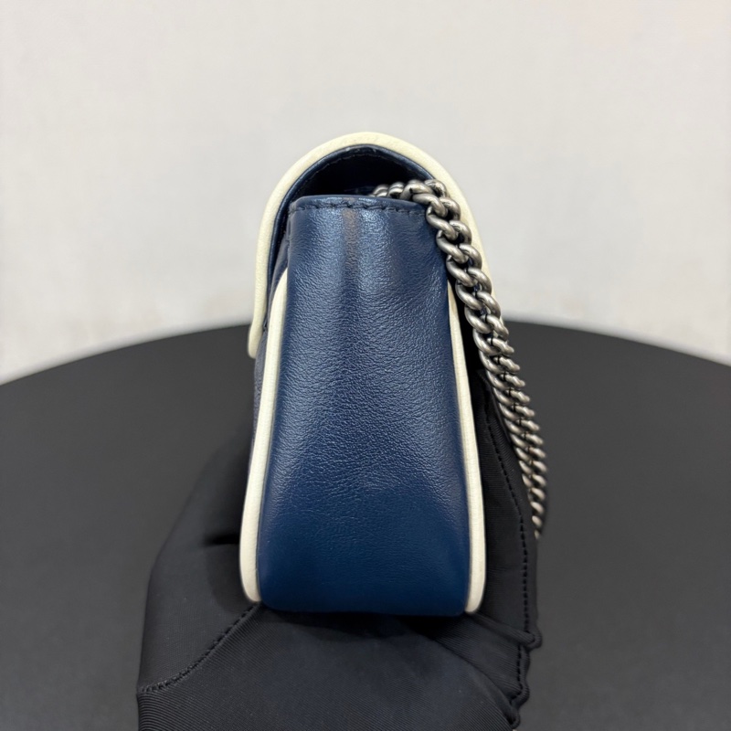 Gucci/古馳 藍白色馬蒙mini斜挎包-3