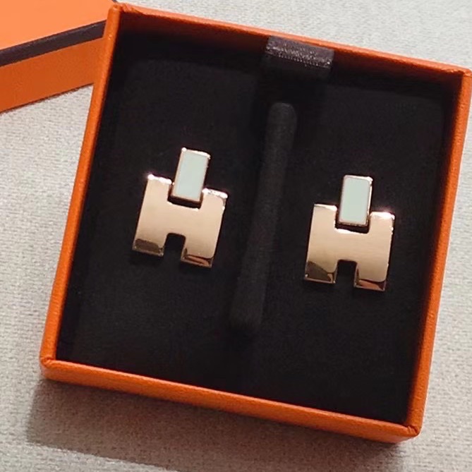 Hermes 愛馬仕 Eileen 玫瑰金耳環 配件：盒-0