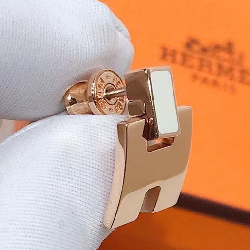 Hermes 愛馬仕 Eileen 玫瑰金耳環 配件：盒-5