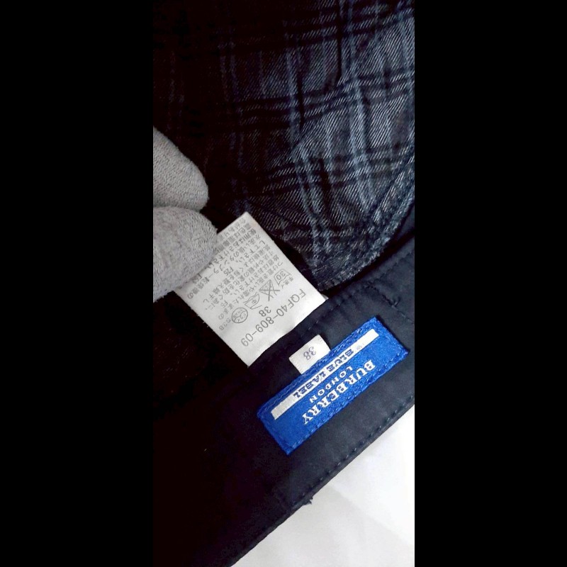 絕版BURBERRY博柏利 BLUE LABEL 藍標 戰馬 女黑色多口袋拉鍊褲管彈性休閒長褲38號-7