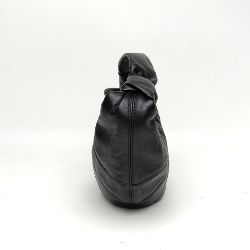 SAINT LAURENT 黑色牛皮金扣Mombasahobo單肩包小號肩背包-3