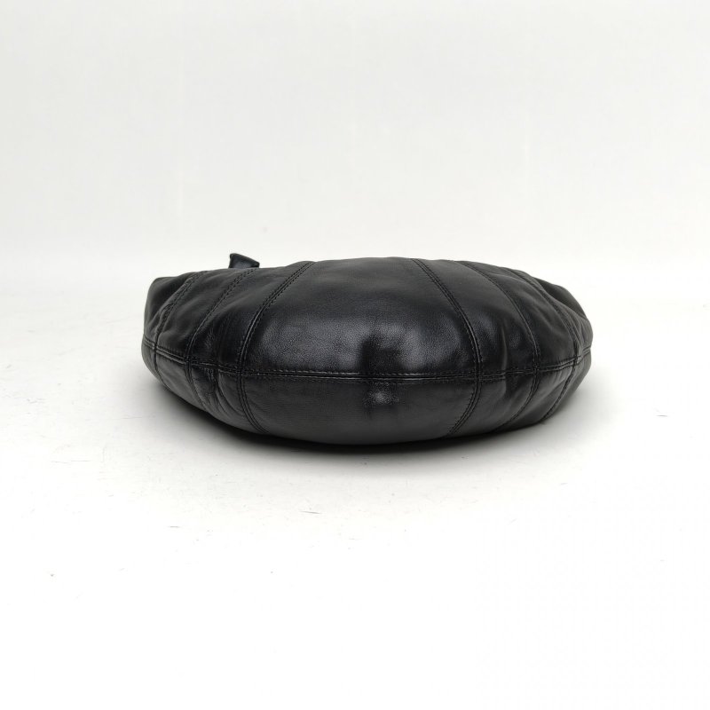 SAINT LAURENT 黑色牛皮金扣Mombasahobo單肩包小號肩背包-4