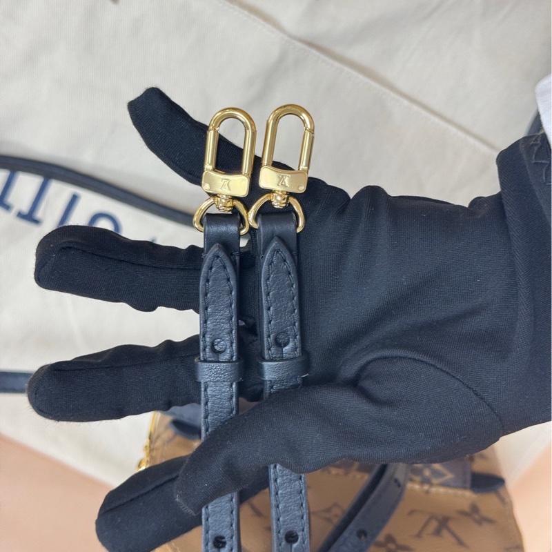 全新❤️Lv 路易威登 新款齙牙焦糖拼色老花plam springs mini小書包-7