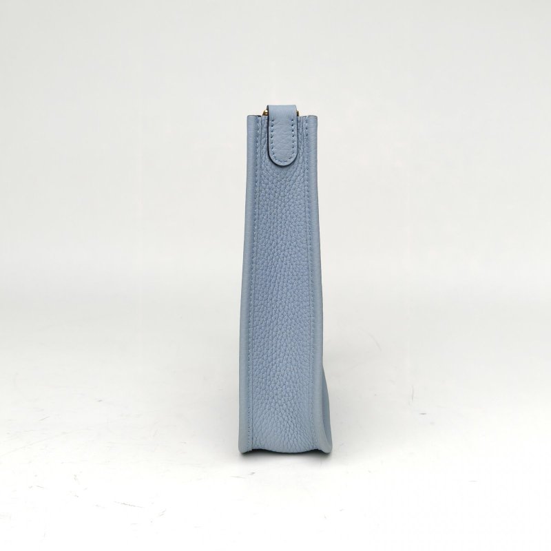 HERMES EvelyneMini16亞麻藍TC皮K2025金扣肩背包-3
