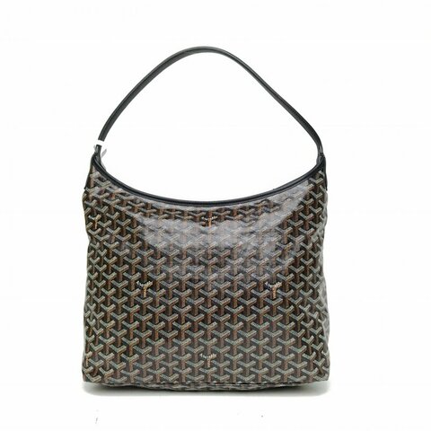 GOYARD BohemeHoboBag子母腋下包黑色PVC銀扣肩背包