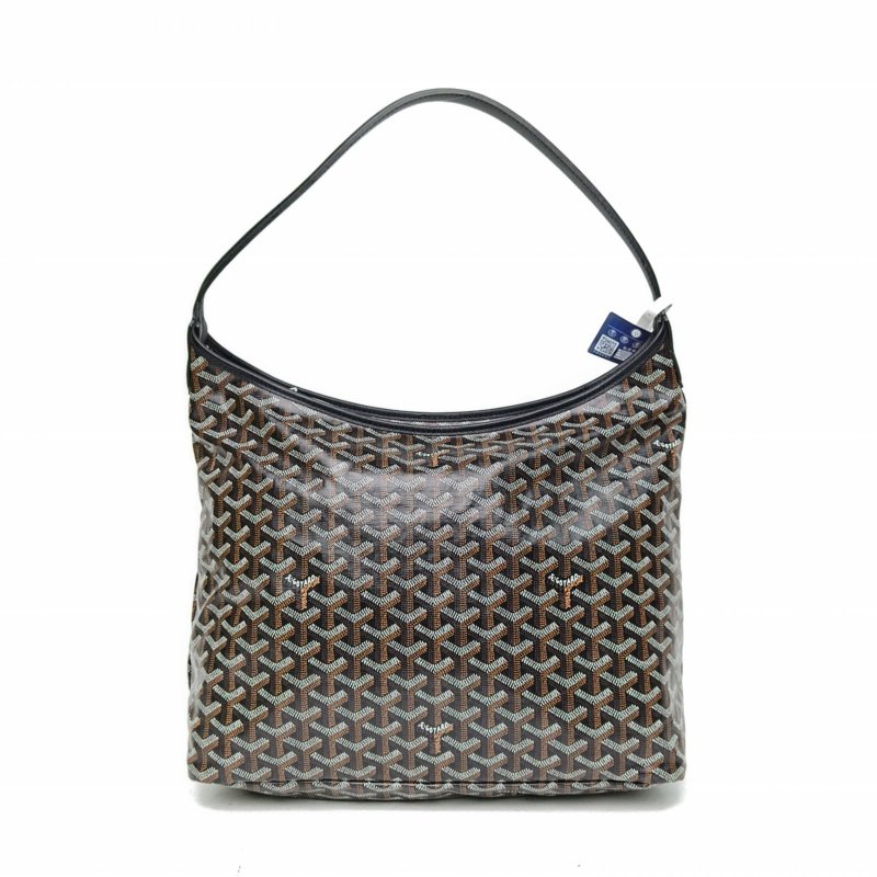 GOYARD BohemeHoboBag子母腋下包黑色PVC銀扣肩背包-2