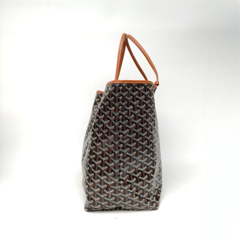 GOYARD 棕色PVC銀扣SaintLouis購物袋子母包大號肩背包-1