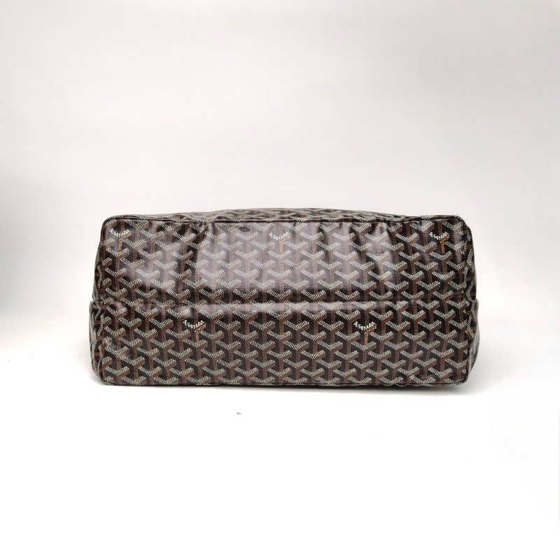 GOYARD 棕色PVC銀扣SaintLouis購物袋子母包大號肩背包-4