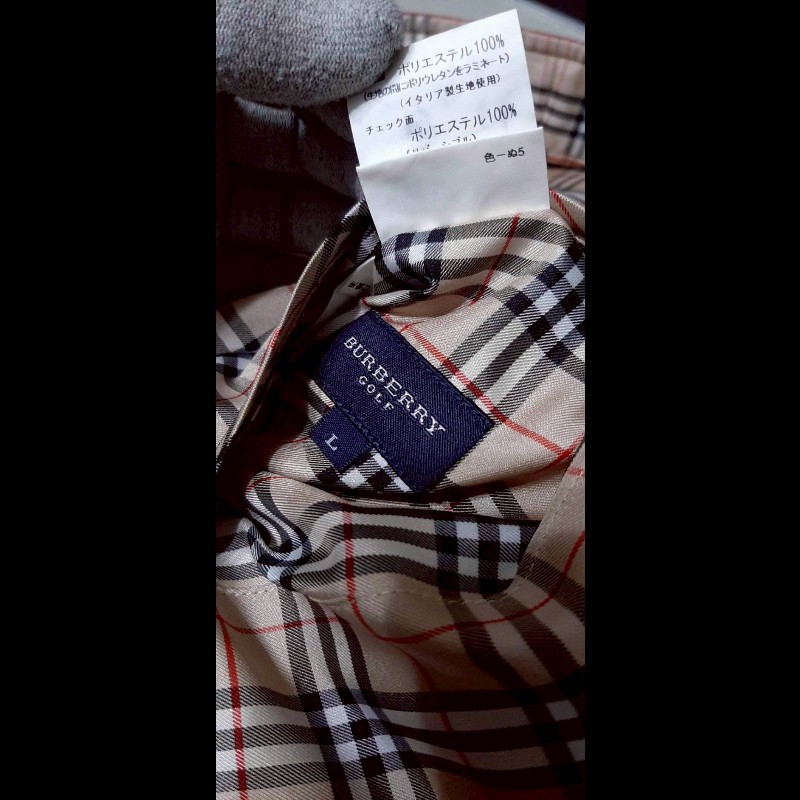 BURBERRY 博柏利 GOLF高爾夫球 女紅＆經典格紋雙面穿背心L-8
