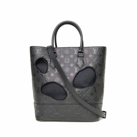 LOUIS VUITTON 黑色牛皮2021川久保玲聯名款破洞包肩背包