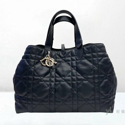 Y2024-DIOR Toujours黑籐格紋小牛皮大號手提包M2820