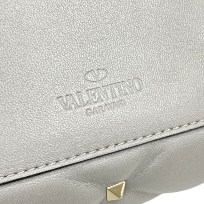 灰色 牛皮 Candystud Top Handle 鉚釘 兩用包【Valentino 范倫鐵諾】-5