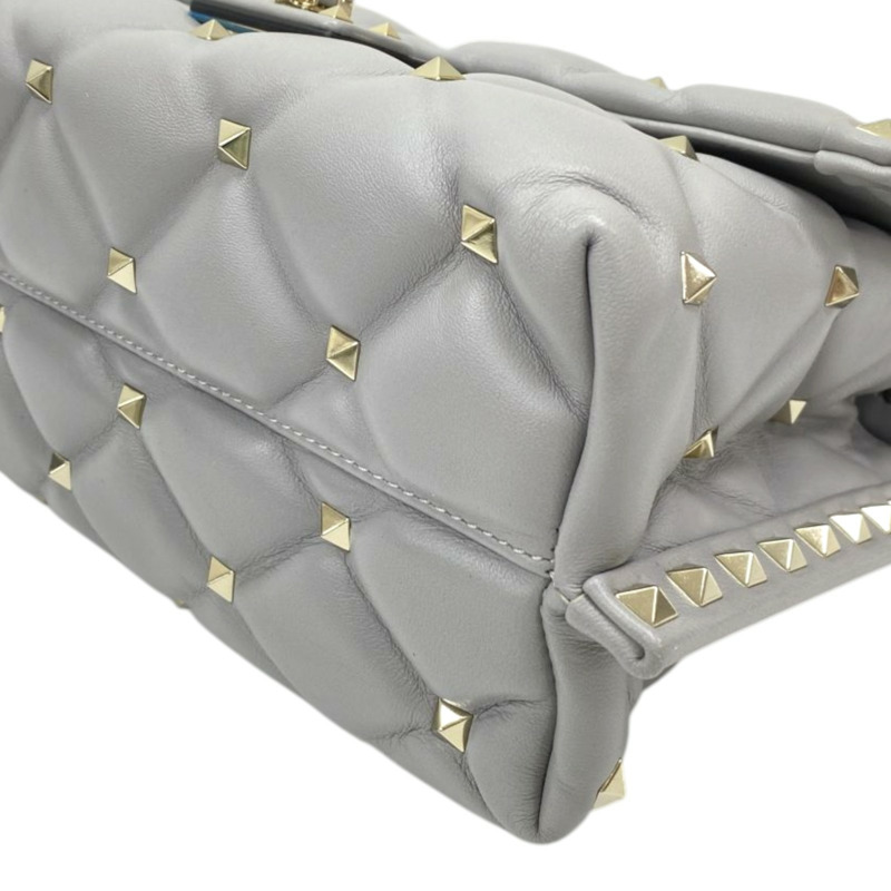 灰色 牛皮 Candystud Top Handle 鉚釘 兩用包【Valentino 范倫鐵諾】-11
