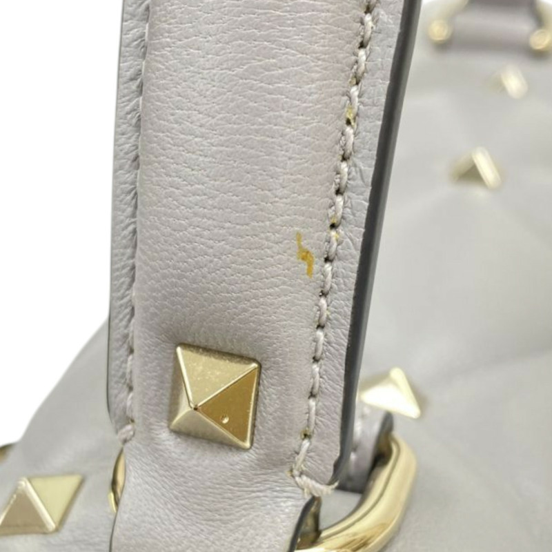灰色 牛皮 Candystud Top Handle 鉚釘 兩用包【Valentino 范倫鐵諾】-16