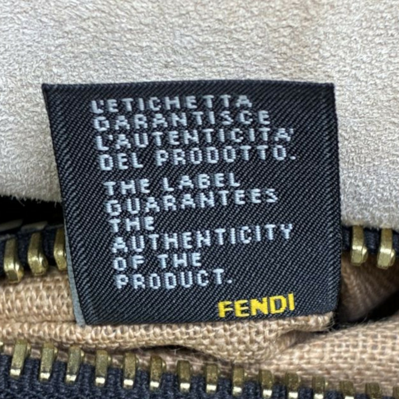 棕色 帆布 花卉珠飾 Peekaboo 兩用包【FENDI 芬迪】 8BN226-5