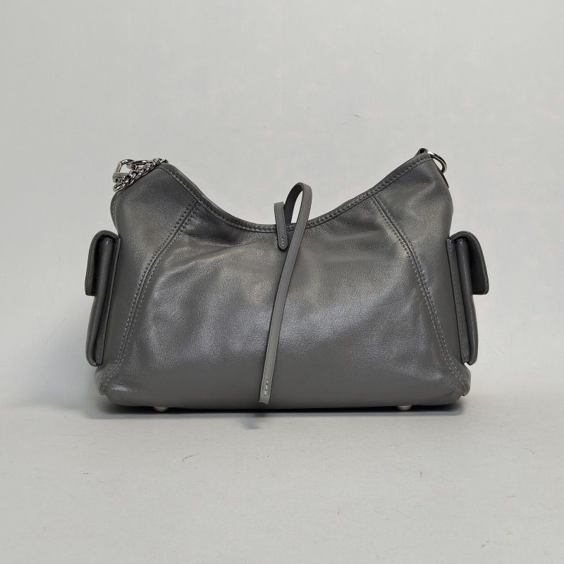 LOUIS VUITTON CARRYALLCargo小號灰色羊皮銀扣晶片肩背包-2
