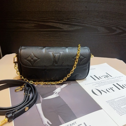 Lv 黑牛皮Ivy 手提斜背包