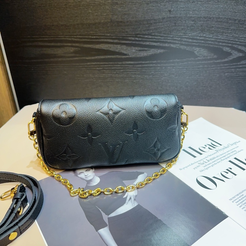 Lv 黑牛皮Ivy 手提斜背包-1