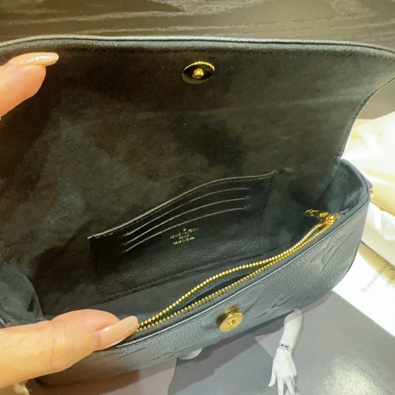 Lv 黑牛皮Ivy 手提斜背包-5