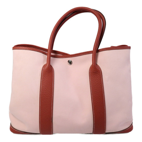 HERMES Canvas Garden Party PM手挽袋Rose Sakura/Rouge Du