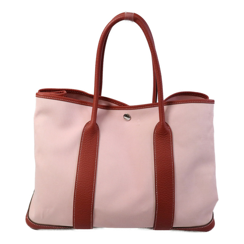 HERMES Canvas Garden Party PM手挽袋Rose Sakura/Rouge Du-1