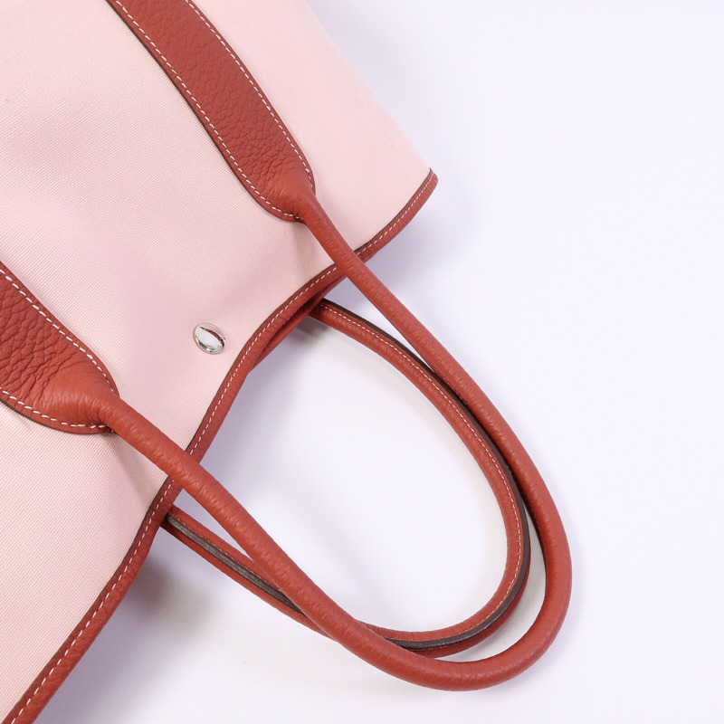 HERMES Canvas Garden Party PM手挽袋Rose Sakura/Rouge Du-7