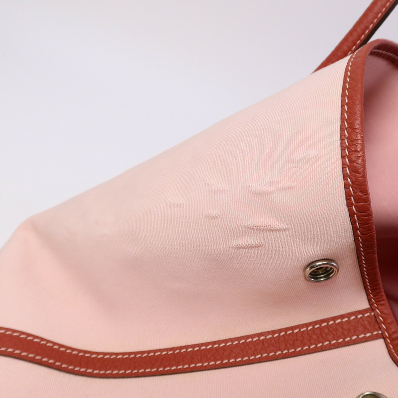 HERMES Canvas Garden Party PM手挽袋Rose Sakura/Rouge Du-13