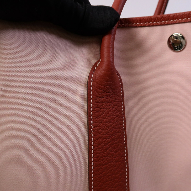 HERMES Canvas Garden Party PM手挽袋Rose Sakura/Rouge Du-14