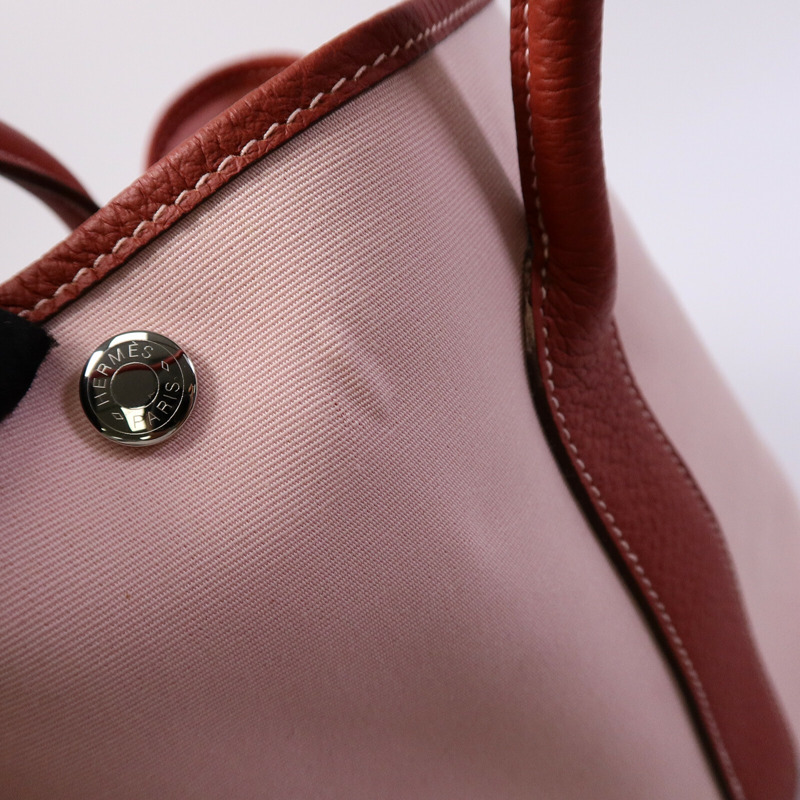 HERMES Canvas Garden Party PM手挽袋Rose Sakura/Rouge Du-18