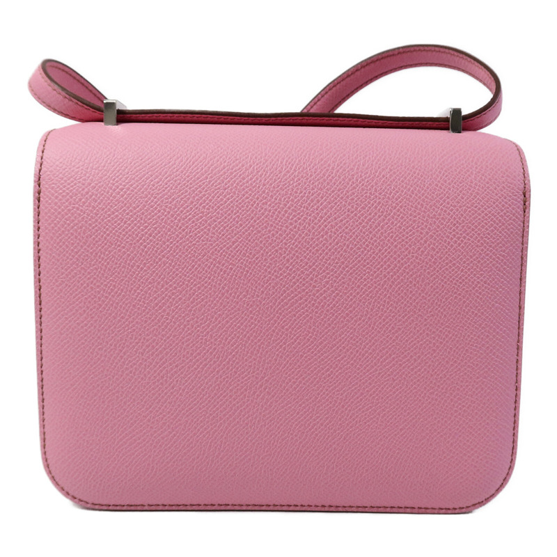 HERMES Epsom皮革Constance Mini肩背袋Bubblegum Pink-1