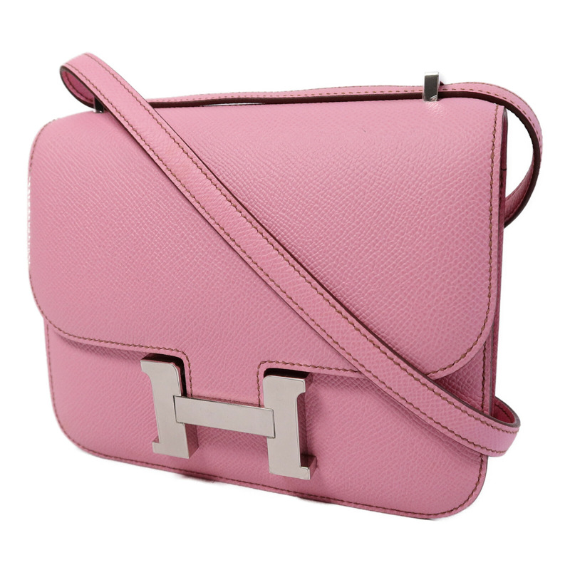 HERMES Epsom皮革Constance Mini肩背袋Bubblegum Pink-2