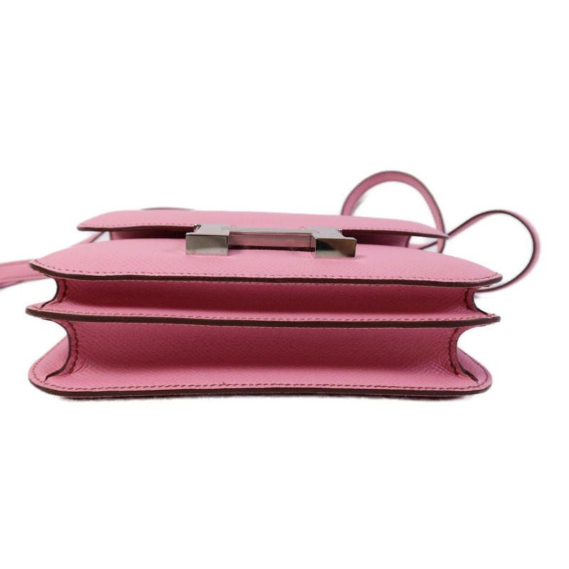 HERMES Epsom皮革Constance Mini肩背袋Bubblegum Pink-3