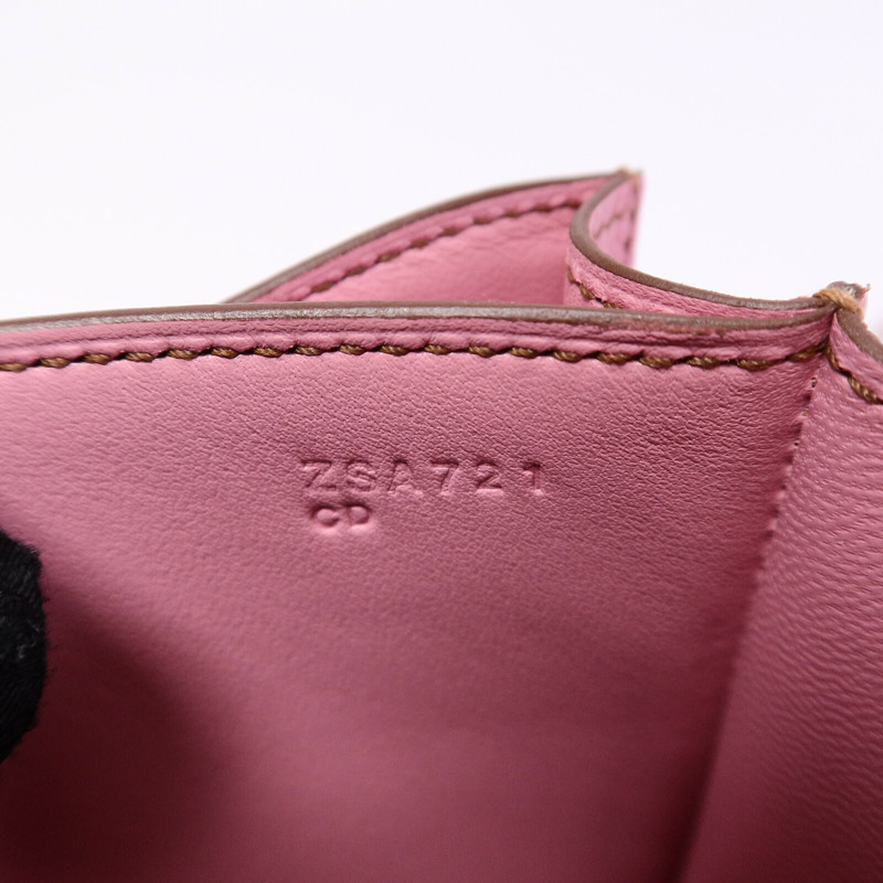 HERMES Epsom皮革Constance Mini肩背袋Bubblegum Pink-7