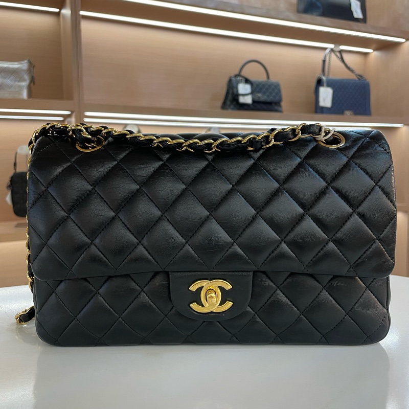 Chanel/香奈儿黑金中號 cf链条单肩斜挎包22开 無卡 無盒子 有塵袋 尺寸底長26*高15cm-0