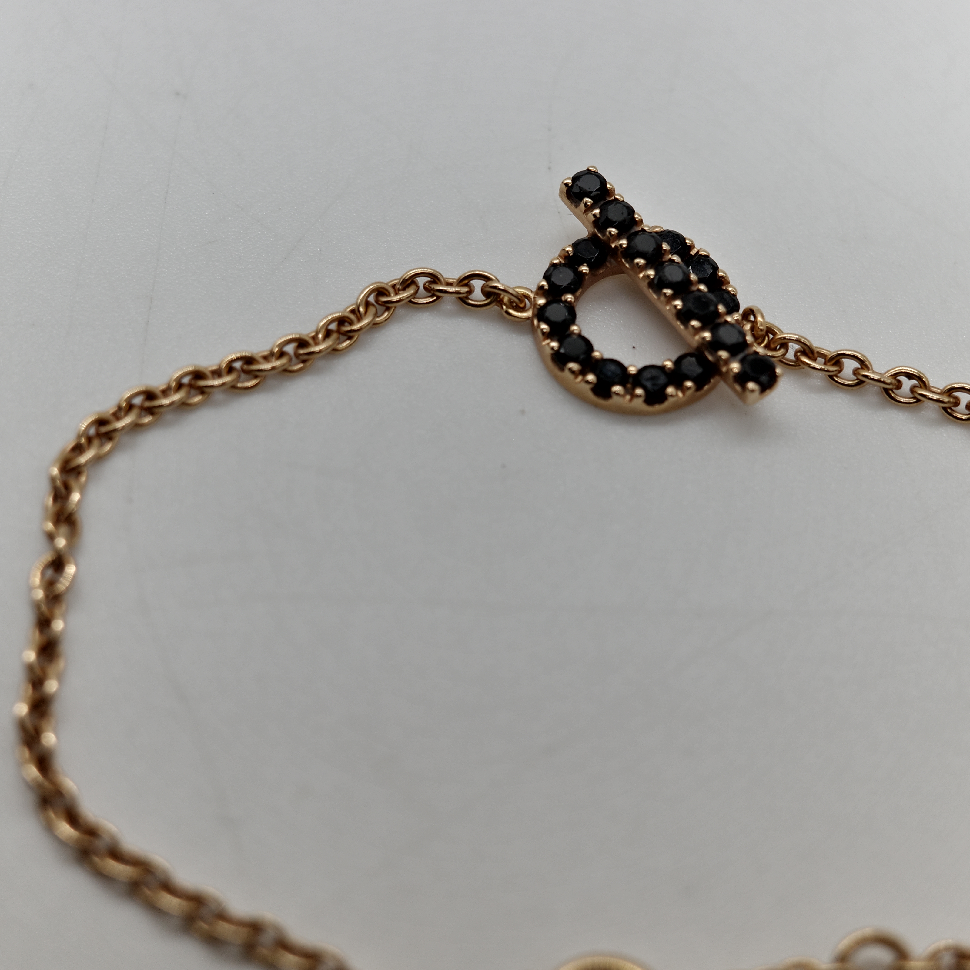 Hermès 愛馬仕 Finesse Chaine 18K Rose Gold Noir Diamond Bracelet 18K 玫瑰金 黑色鑽石 手鏈-3