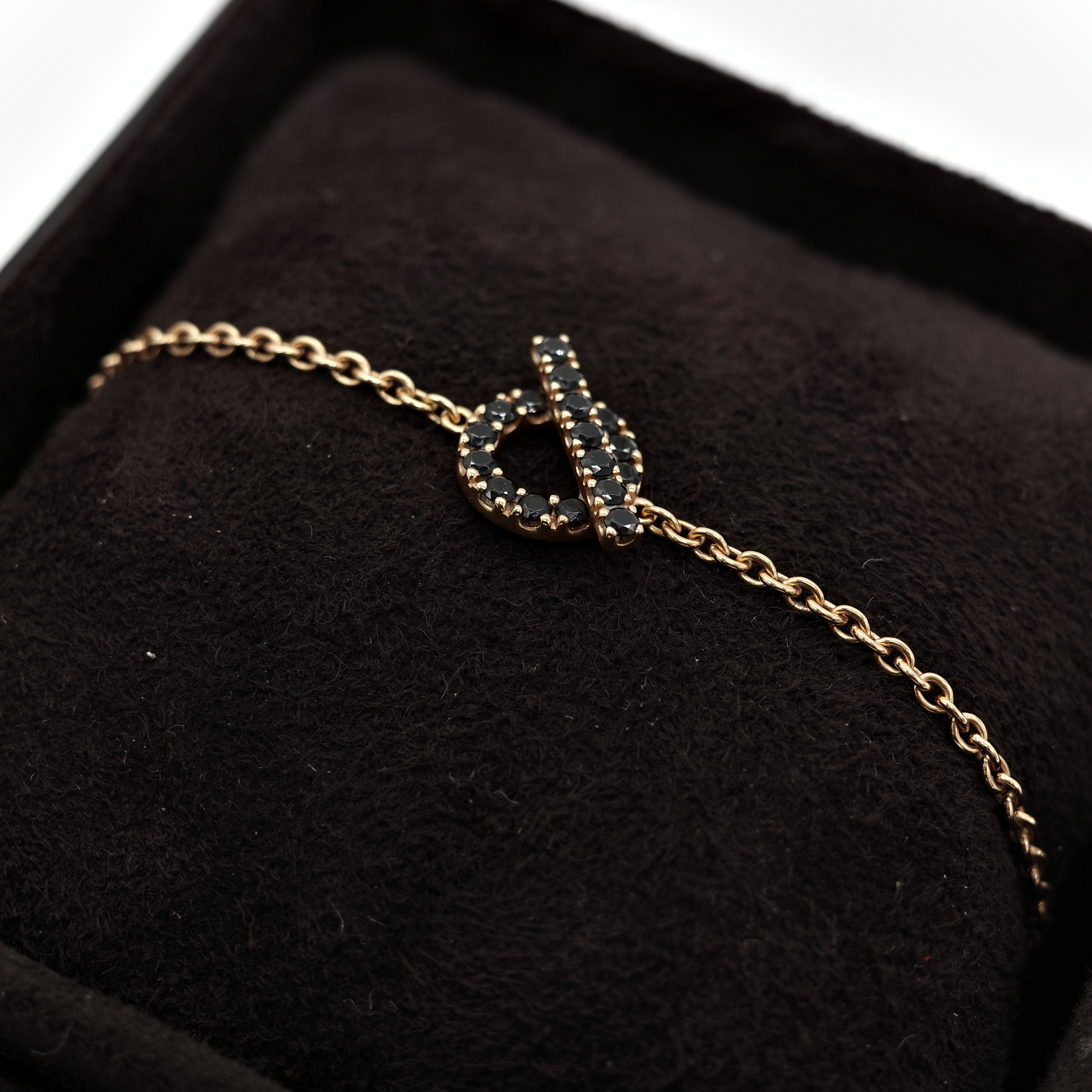 Hermès 愛馬仕 Finesse Chaine 18K Rose Gold Noir Diamond Bracelet 18K 玫瑰金 黑色鑽石 手鏈-6