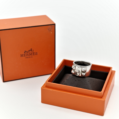 HERMES 愛馬仕 925 純銀 項圈造型戒指 CDC RING